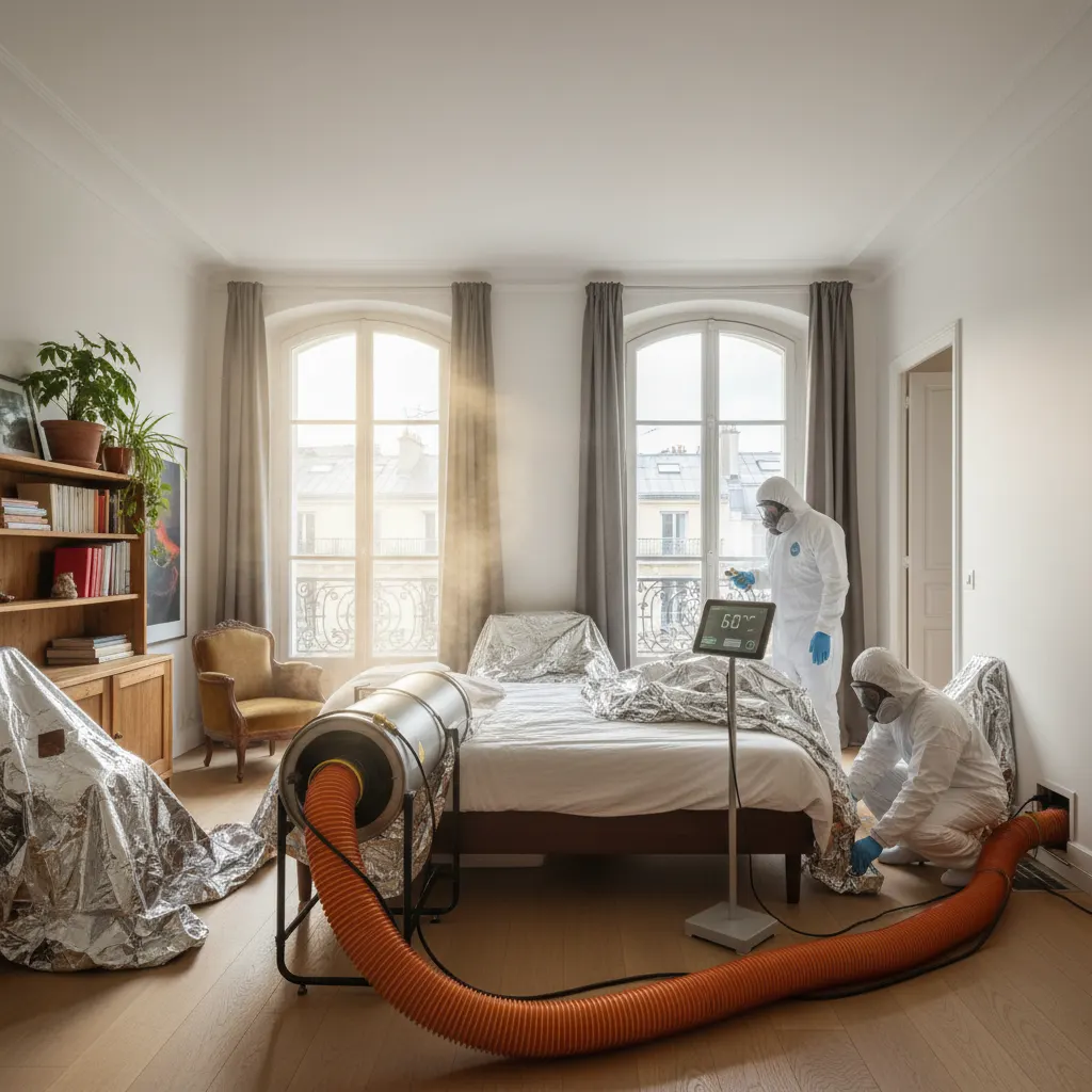 Traitement thermique punaises de lit Paris - méthode 55 degrés JVNET